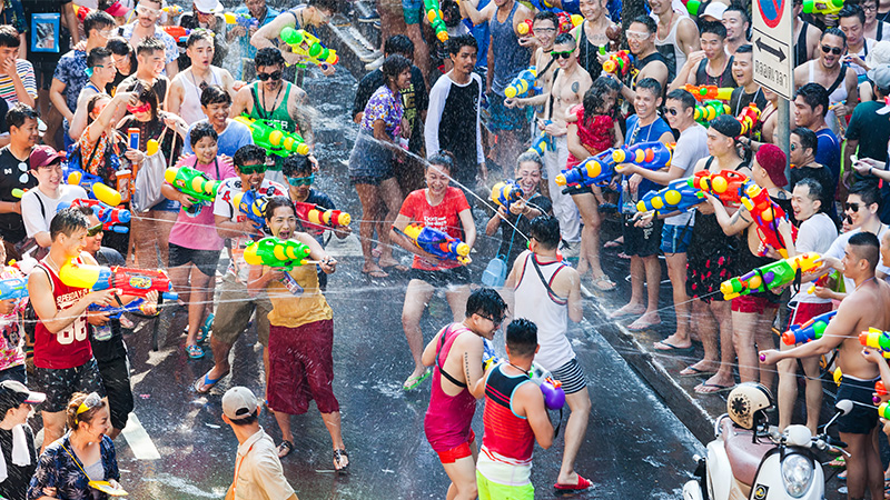 Water guns are synonymous with Songkran celebrations. 