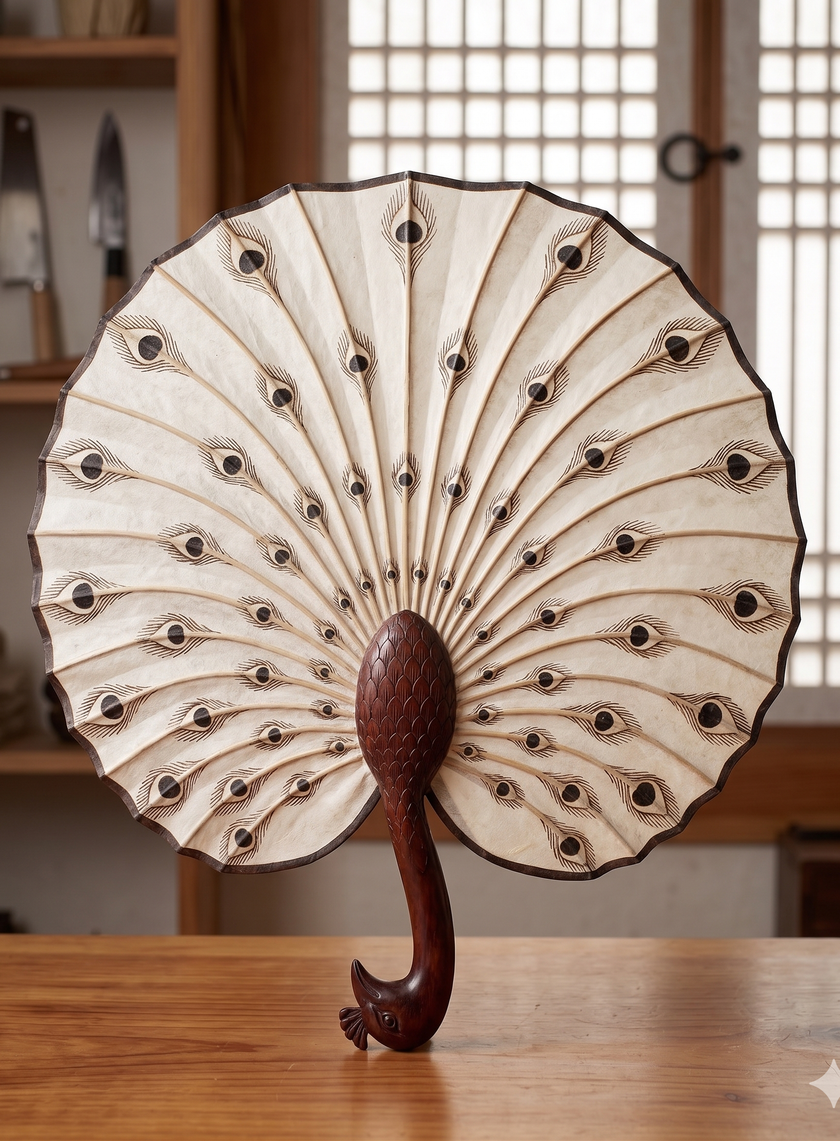 Gongjak-seon: Korean Peacock Fans by Master Lee Kwang-gu